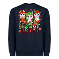 Navy Merry Christmas unicorns Heavyweight Sweatshirt - NancyCooperArtShop