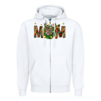 White Western Mom With Reindeer Zipper Hoodie - BundleAndBundleShop