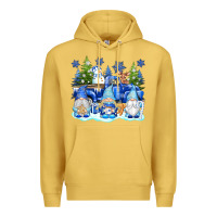 Antique Gold snow gnome truck Premium Hoodie - texasbilliewilder