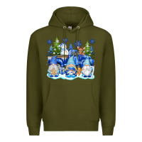 Army Green snow gnome truck Premium Hoodie - texasbilliewilder
