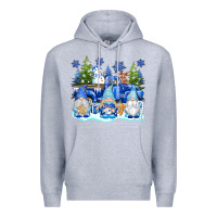 Heather Grey snow gnome truck Premium Hoodie - texasbilliewilder