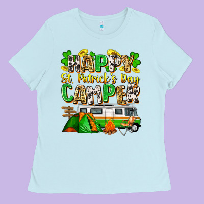 Happy St. Patrick's Day Camper Ladies Tee Designed By Zillion Design Studio