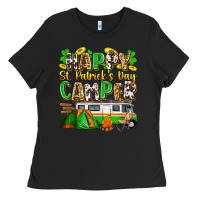 Black happy st. patrick's day camper Ladies Tee - Zillion Design Studio