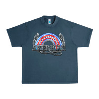 Midnight Navy American rainbow Urban Heavy Tee - NancyCooperArtShop
