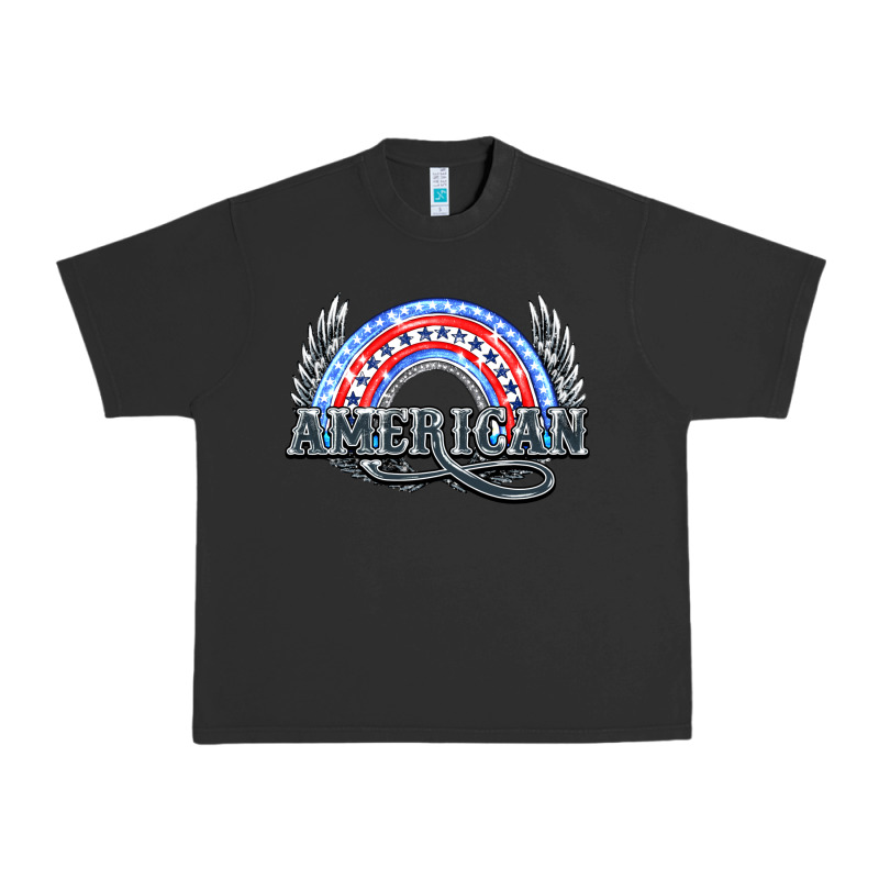 American Rainbow Urban Heavy Tee by NancyCooperArtShop | Teevron