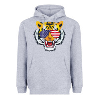 Heather Grey America Merica Tiger Heavyweight Hoodie - Bettercallsaul
