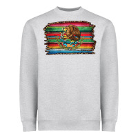 Heather Grey serape leopard mexican flag Heavyweight Sweatshirt - Jasminsmagicworld