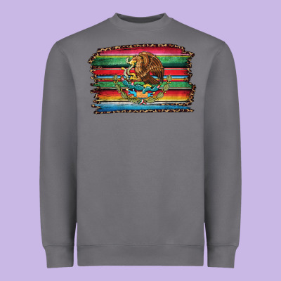 Serape Leopard Mexican Flag Heavyweight Sweatshirt Designed By Jasminsmagicworld