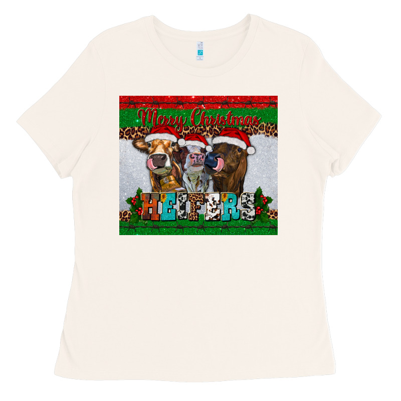 Merry Christmas Heifers Ladies Tee by RanaPortraitStore | Teevron