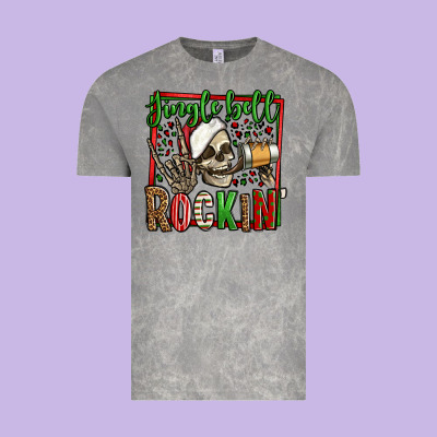 Jingle Bell Rockin Skeleton Christmas Vintage Tee Designed By Jasminsmagicworld