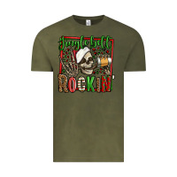 Vintage Olive jingle bell rockin skeleton christmas Vintage Tee - Jasminsmagicworld