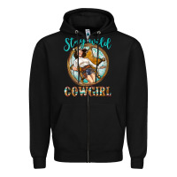 Black Western Stay Wild Cowgirl Zipper Hoodie - BundleAndBundleShop