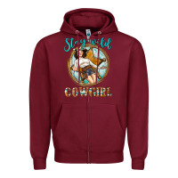 Burgundy Western Stay Wild Cowgirl Zipper Hoodie - BundleAndBundleShop