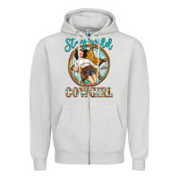 Dove Grey Western Stay Wild Cowgirl Zipper Hoodie - BundleAndBundleShop