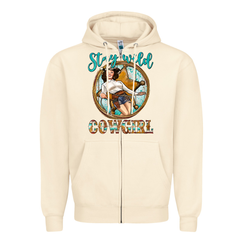 Western Stay Wild Cowgirl Zipper Hoodie by BundleAndBundleShop | Teevron