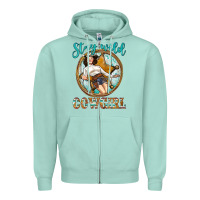 Seafoam Western Stay Wild Cowgirl Zipper Hoodie - BundleAndBundleShop