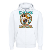 White Western Stay Wild Cowgirl Zipper Hoodie - BundleAndBundleShop