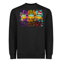 Black Happy Hallothanksmas school bus Heavyweight Sweatshirt - NancyCooperArtShop