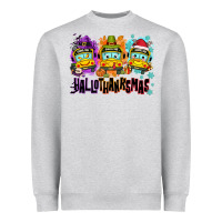 Heather Grey Happy Hallothanksmas school bus Heavyweight Sweatshirt - NancyCooperArtShop