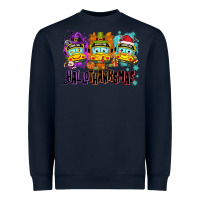 Navy Happy Hallothanksmas school bus Heavyweight Sweatshirt - NancyCooperArtShop