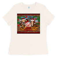 Merry Christmas Cow Pig And Horse Ladies Tee | Teevron