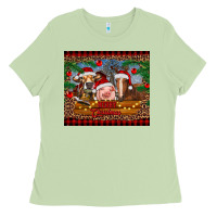 Matcha merry christmas cow pig and horse Ladies Tee - RanaPortraitStore