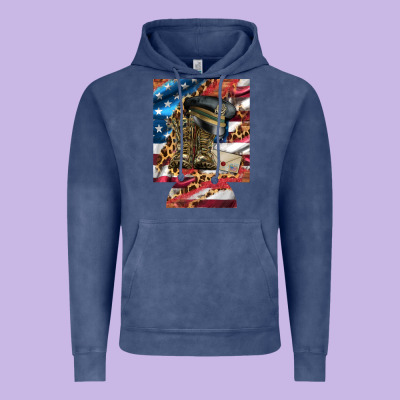 Usa Flag And Leopard With Boots 12 Oz Regular Can Cooler Vintage Hoodie Designed By Artiststas
