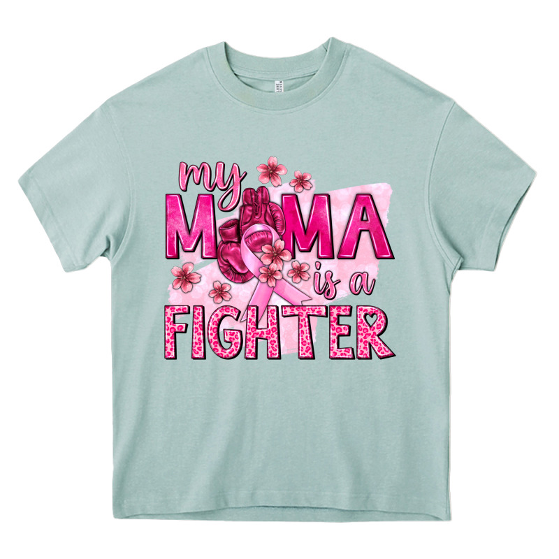 My Mama Is A Fighter With Ribbon Heavy Core Tee by texasbilliewilder | Teevron