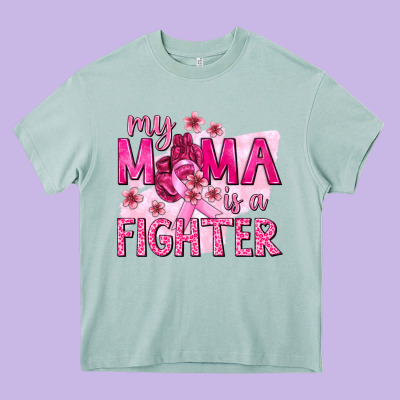 My Mama Is A Fighter With Ribbon Heavy Core Tee Designed By Texasbilliewilder