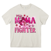 Cream My Mama Is a Fighter with Ribbon Heavy Core Tee - texasbilliewilder