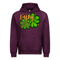 Mauve Wine St. Patrick's Lucky and shamrock Urban Hoodie - OliviaCreatesArt