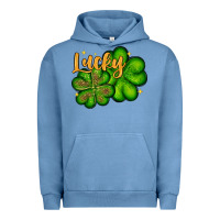 Pigment Pebble Blue St. Patrick's Lucky and shamrock Urban Hoodie - OliviaCreatesArt