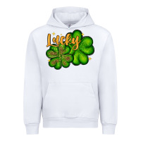 White St. Patrick's Lucky and shamrock Urban Hoodie - OliviaCreatesArt