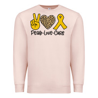 Pale Pink Peace Love Cure Premium Sweatshirt - Bettercallsaul