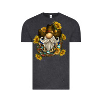 Vintage Black cowboy gnome sunflower rope Vintage Tee - BarkalooDesign