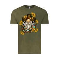Vintage Olive cowboy gnome sunflower rope Vintage Tee - BarkalooDesign