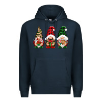Navy Christmas gnomes Premium Hoodie - NancyCooperArtShop