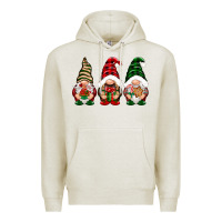 Oatmeal Heather Christmas gnomes Premium Hoodie - NancyCooperArtShop