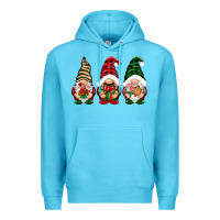 Ocean Blue Christmas gnomes Premium Hoodie - NancyCooperArtShop