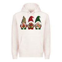 Pale Pink Christmas gnomes Premium Hoodie - NancyCooperArtShop