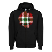 Black Christmas Tartan Patch Zipper Hoodie - BundleAndBundleShop