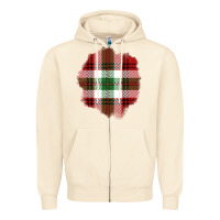 Sandshell Christmas Tartan Patch Zipper Hoodie - BundleAndBundleShop