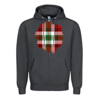 Smoke Christmas Tartan Patch Zipper Hoodie - BundleAndBundleShop