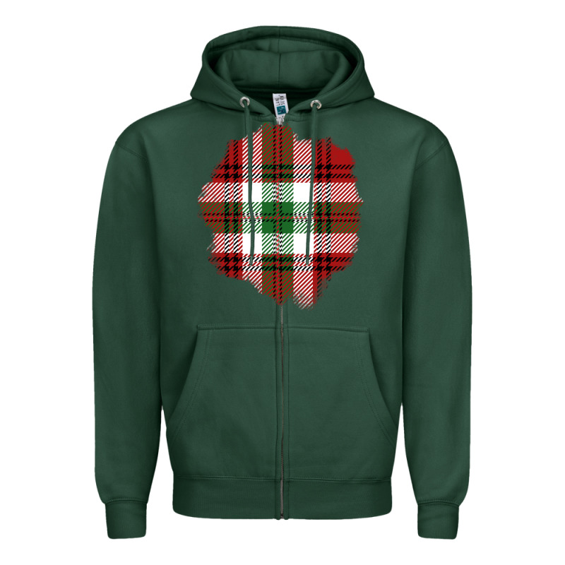 Christmas Tartan Patch Zipper Hoodie by BundleAndBundleShop | Teevron