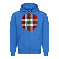 True Royal Christmas Tartan Patch Zipper Hoodie - BundleAndBundleShop