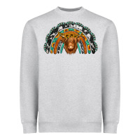 Heather Grey turquoise cowhide sunflower headband highland cow Heavyweight Sweatshirt - Jasminsmagicworld