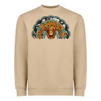 Mushroom turquoise cowhide sunflower headband highland cow Heavyweight Sweatshirt - Jasminsmagicworld