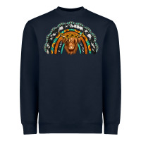 Navy turquoise cowhide sunflower headband highland cow Heavyweight Sweatshirt - Jasminsmagicworld