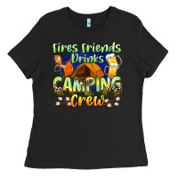 Black fires friends drinks camping crew Ladies Tee - Zillion Design Studio