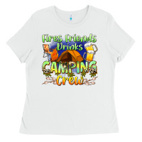 White fires friends drinks camping crew Ladies Tee - Zillion Design Studio
